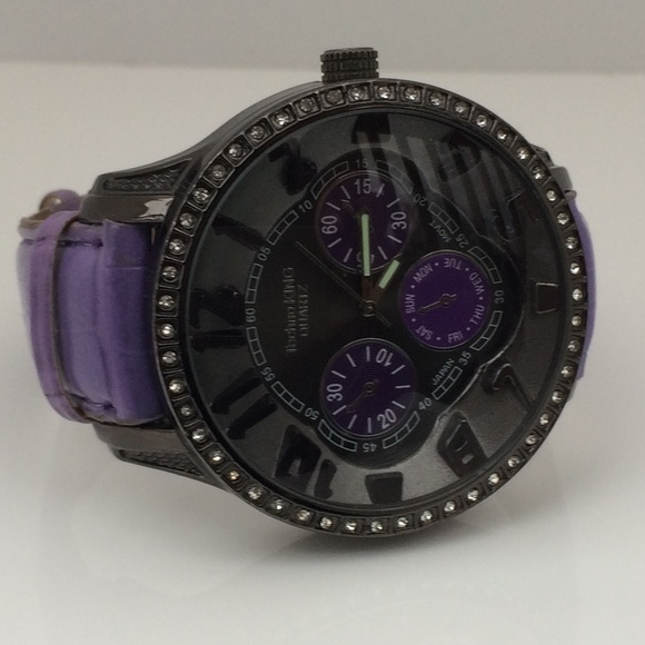 Techno Master Men Watch Purple Band Analog Wrist - Picture 3 of 8